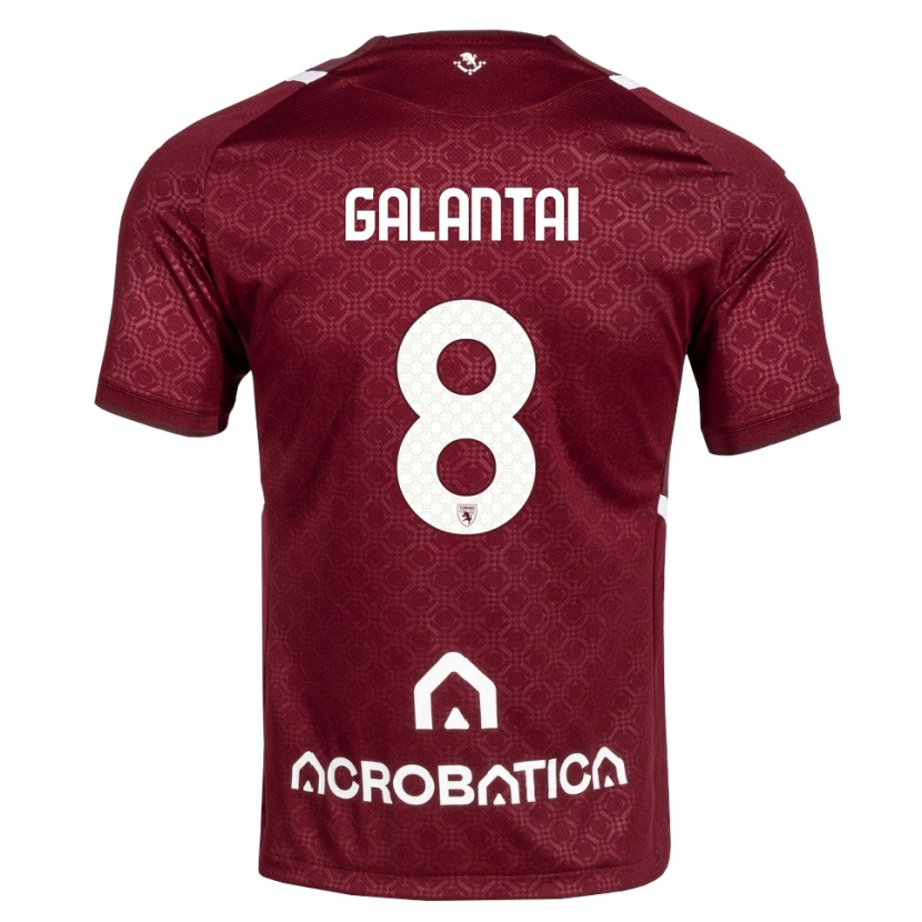 Danxen Donna Maglia Tamás Galántai #8 Borgogna Bianco Kit Gara Home 2026/27 Maglietta