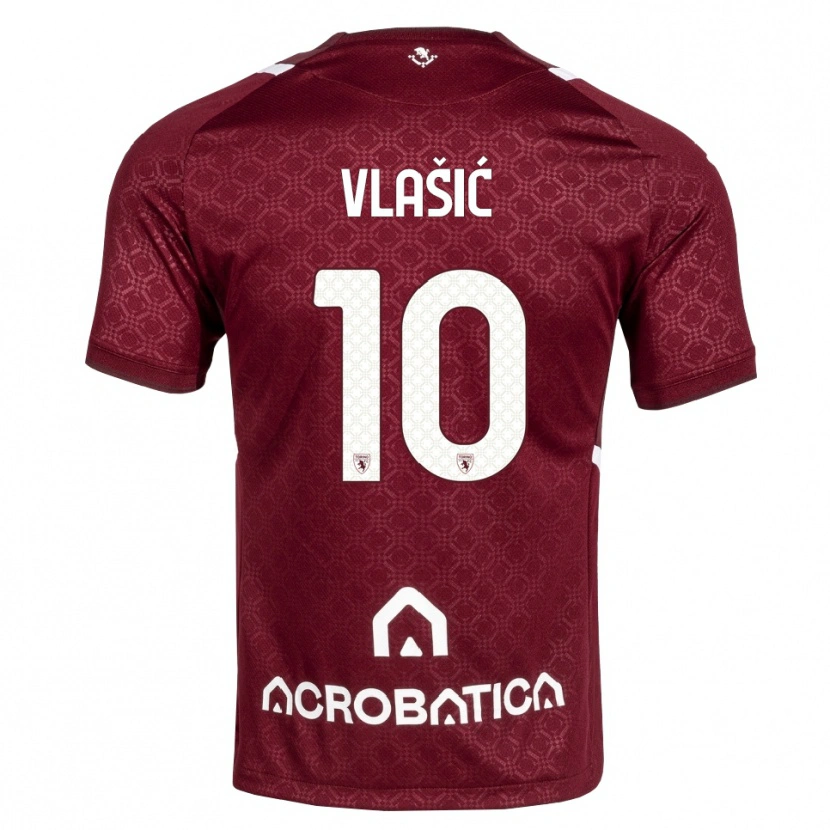 Danxen Donna Maglia Nikola Vlašić #10 Borgogna Bianco Kit Gara Home 2026/27 Maglietta