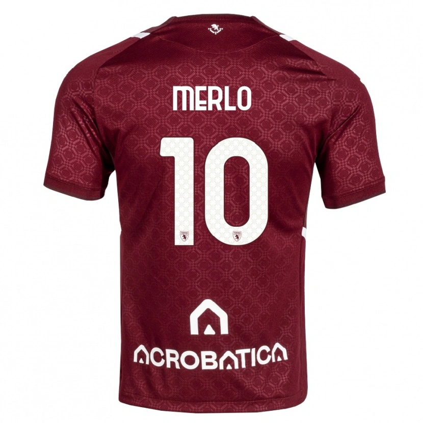 Danxen Donna Maglia Mattia Merlo #10 Borgogna Bianco Kit Gara Home 2026/27 Maglietta