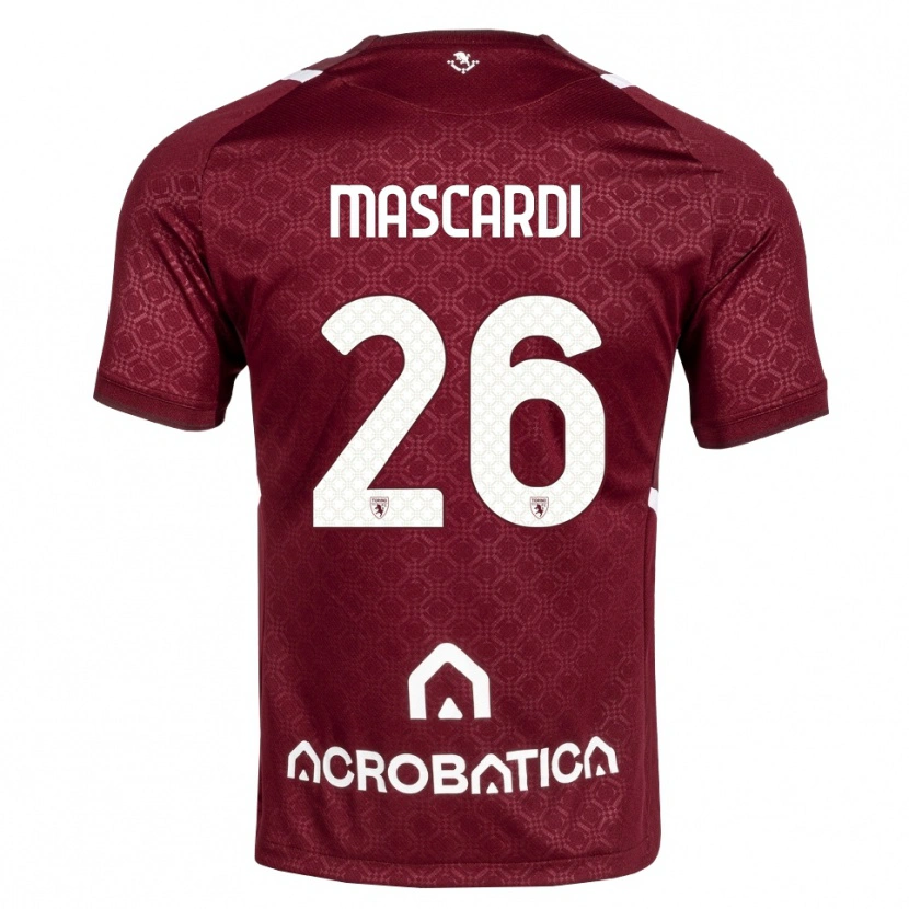Danxen Donna Maglia Diego Mascardi #26 Borgogna Bianco Kit Gara Home 2026/27 Maglietta