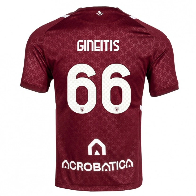 Danxen Donna Maglia Gvidas Gineitis #66 Borgogna Bianco Kit Gara Home 2026/27 Maglietta