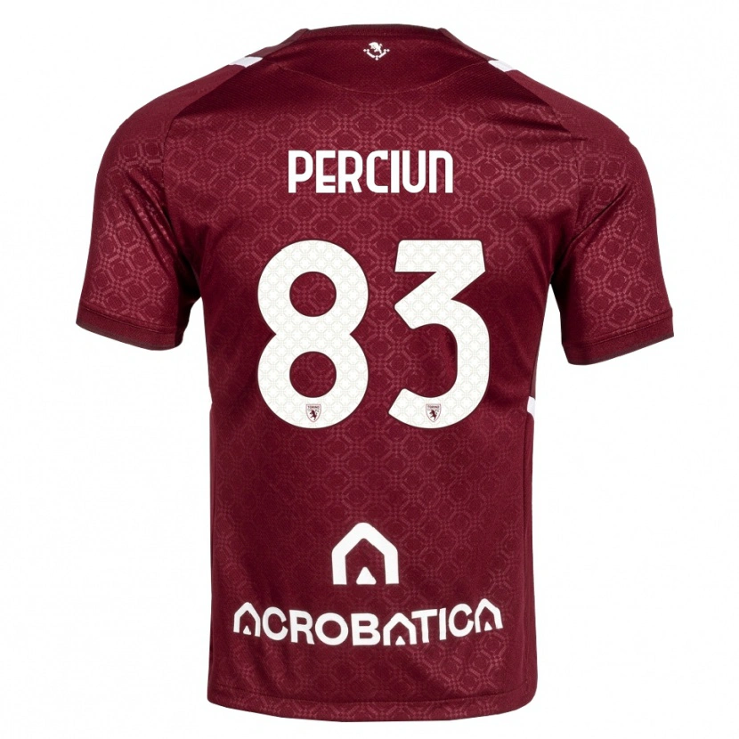 Danxen Donna Maglia Sergiu Perciun #83 Borgogna Bianco Kit Gara Home 2026/27 Maglietta