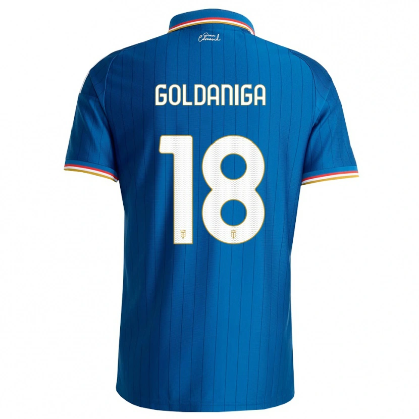 Danxen Donna Maglia Edoardo Goldaniga #18 Blu Bianco Rosso Kit Gara Home 2026/27 Maglietta