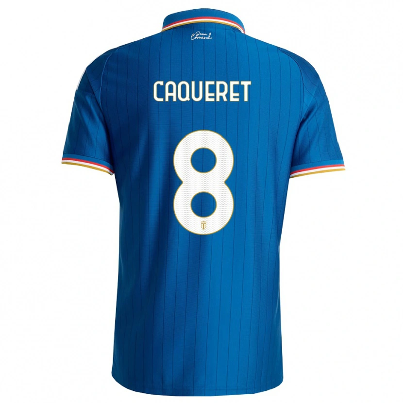 Danxen Donna Maglia Maxence Caqueret #8 Blu Bianco Rosso Kit Gara Home 2026/27 Maglietta