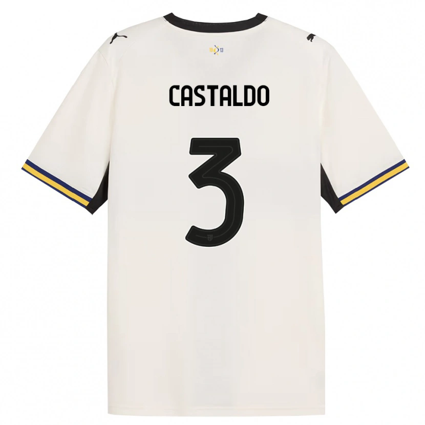 Danxen Donna Maglia Antonio Castaldo #3 Bianco Avorio Nero Giallo Kit Gara Home 2026/27 Maglietta