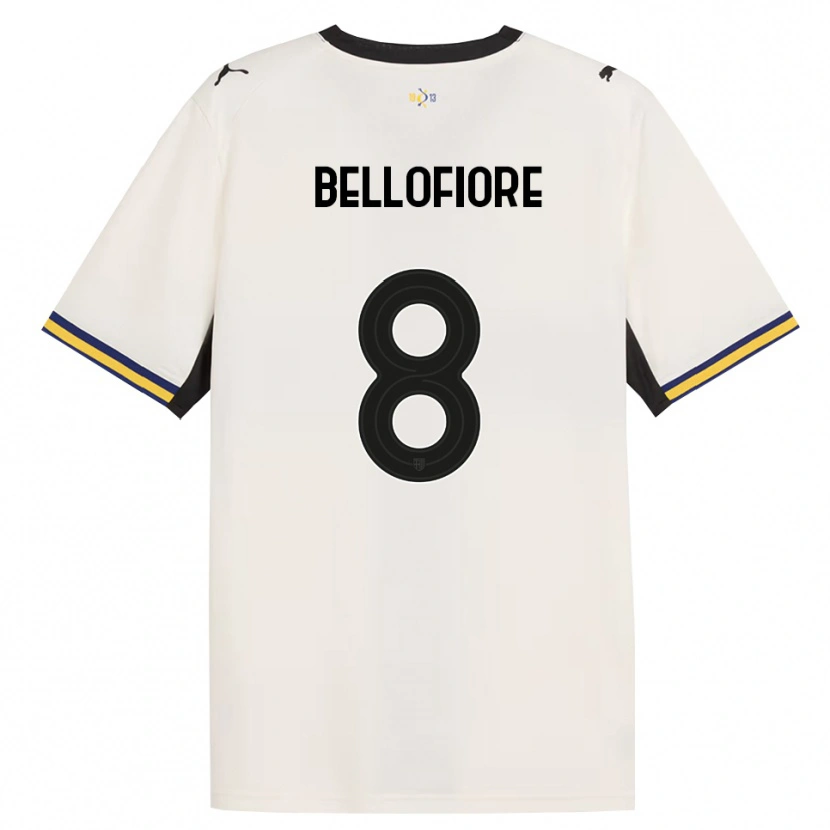 Danxen Donna Maglia Nicola Bellofiore #8 Bianco Avorio Nero Giallo Kit Gara Home 2026/27 Maglietta
