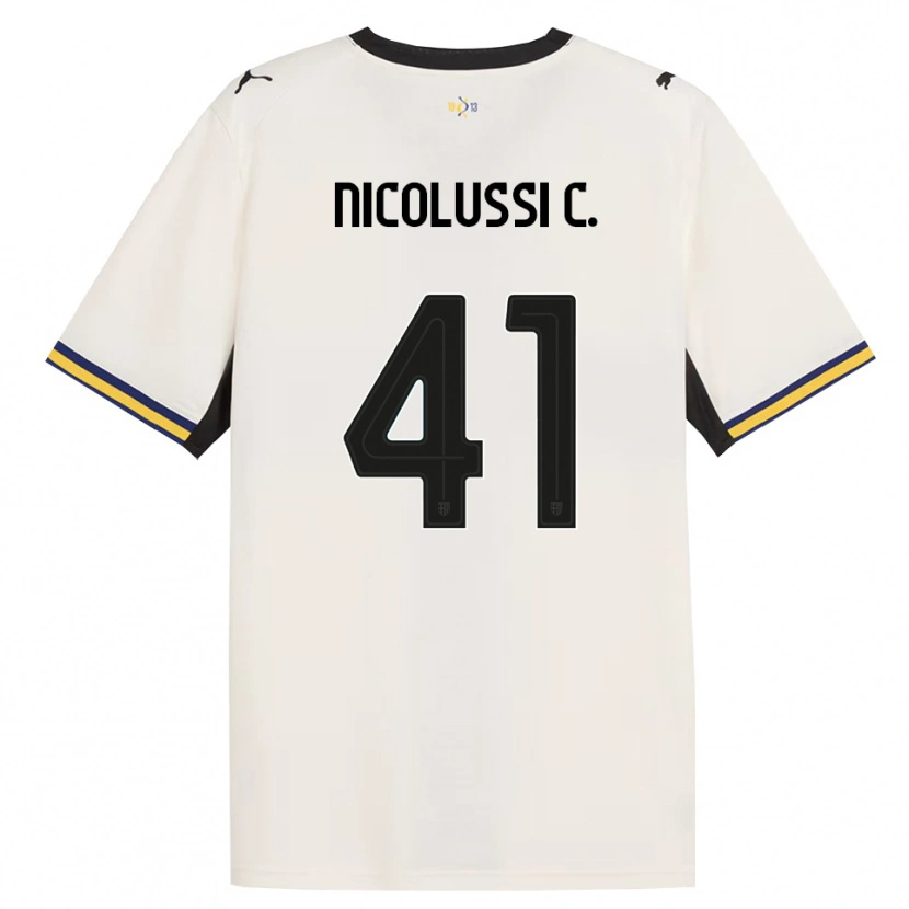 Danxen Donna Maglia Hans Nicolussi Caviglia #41 Bianco Avorio Nero Giallo Kit Gara Home 2026/27 Maglietta