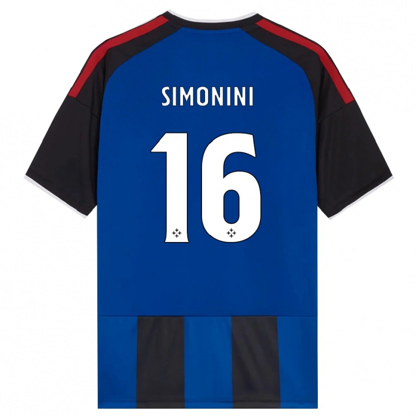 Danxen Donna Maglia Nicolò Simonini #16 Nero Rosso Bianco Blu Kit Gara Home 2026/27 Maglietta