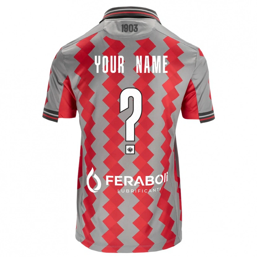 Danxen Donna Maglia Il Tuo Nome #0 Grigio Rosso Bianco Kit Gara Home 2026/27 Maglietta