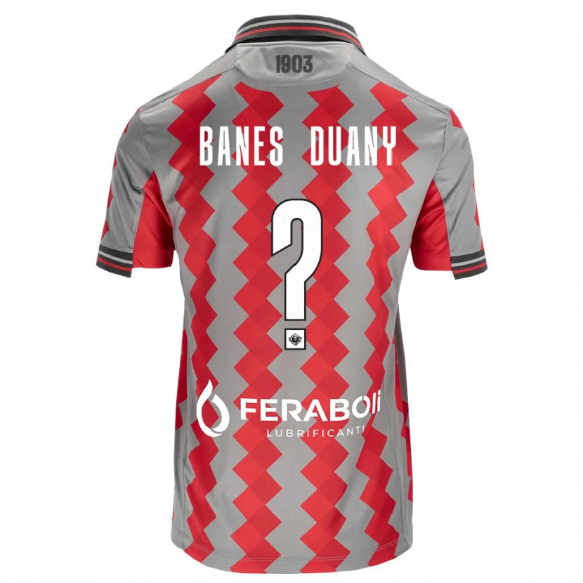 Danxen Donna Maglia Alessandro Banes Duany #0 Grigio Rosso Bianco Kit Gara Home 2026/27 Maglietta