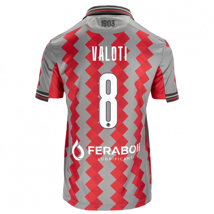 Danxen Donna Maglia Mattia Valoti #8 Grigio Rosso Bianco Kit Gara Home 2026/27 Maglietta