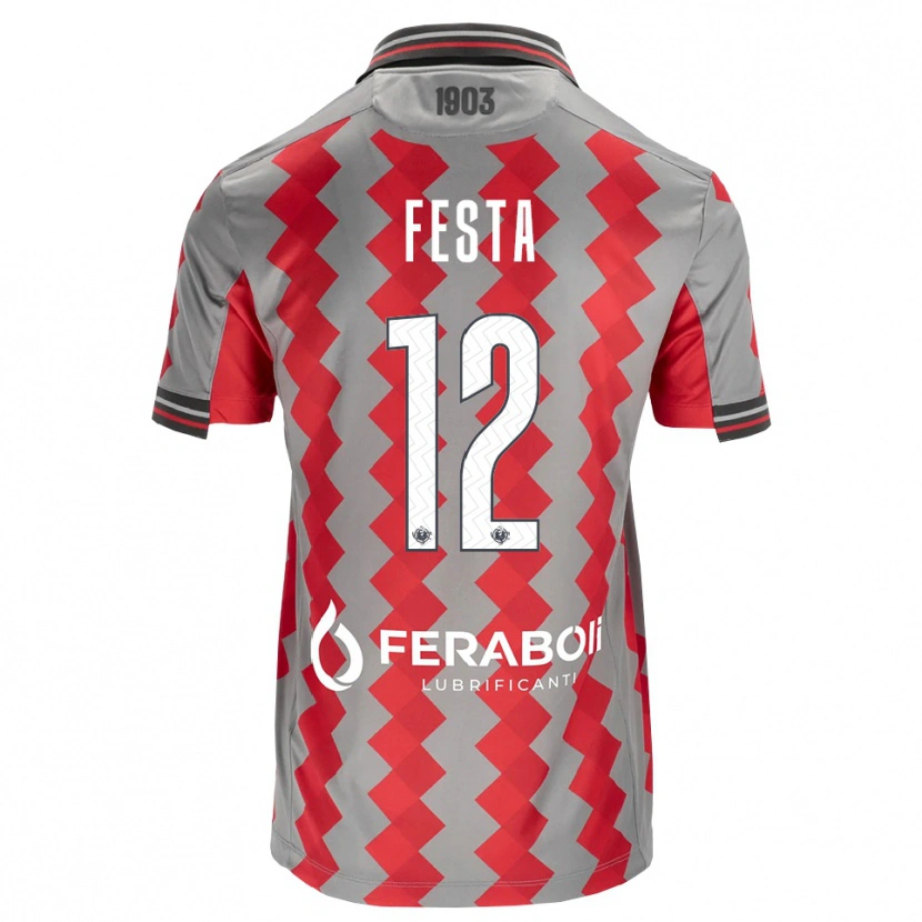 Danxen Donna Maglia Marco Festa #12 Grigio Rosso Bianco Kit Gara Home 2026/27 Maglietta