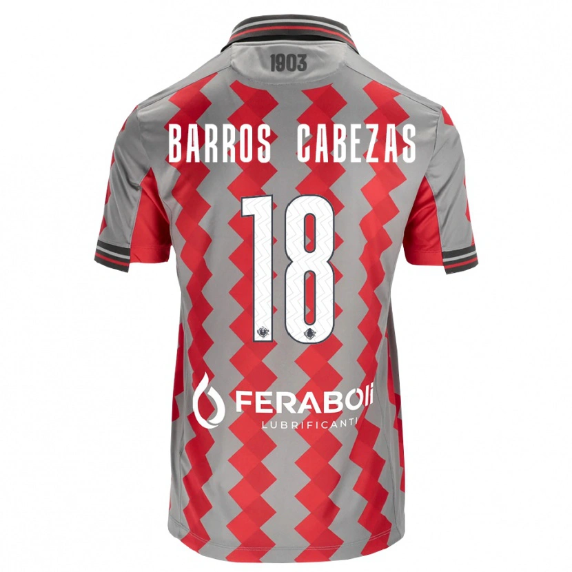 Danxen Donna Maglia Ronie Barros Cabezas #18 Grigio Rosso Bianco Kit Gara Home 2026/27 Maglietta