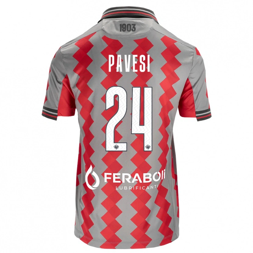 Danxen Donna Maglia Davide Pavesi #24 Grigio Rosso Bianco Kit Gara Home 2026/27 Maglietta