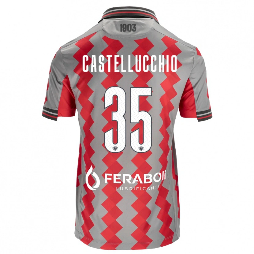 Danxen Donna Maglia Gabriele Castellucchio #35 Grigio Rosso Bianco Kit Gara Home 2026/27 Maglietta