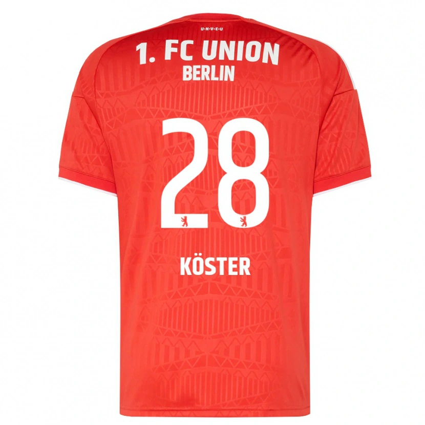 Danxen Donna Maglia Leonie Köster #28 Rosso Bianco Kit Gara Home 2026/27 Maglietta