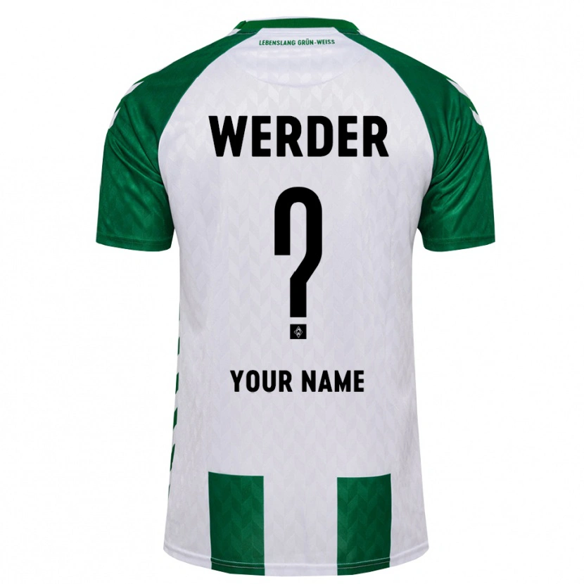 Danxen Donna Maglia Il Tuo Nome #0 Verde Bianco Kit Gara Home 2026/27 Maglietta