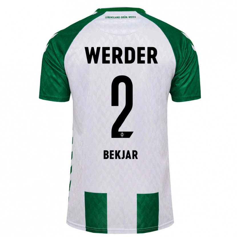 Danxen Donna Maglia Karim Bekjar #2 Verde Bianco Kit Gara Home 2026/27 Maglietta
