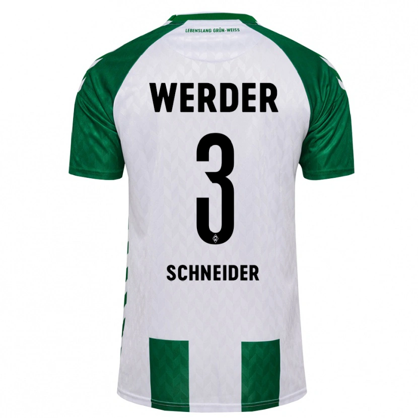 Danxen Donna Maglia Dieter Schneider #3 Verde Bianco Kit Gara Home 2026/27 Maglietta