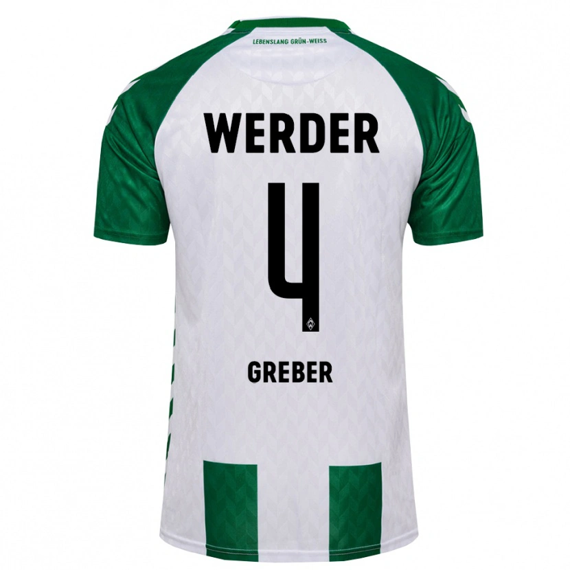Danxen Donna Maglia Egor Greber #4 Verde Bianco Kit Gara Home 2026/27 Maglietta