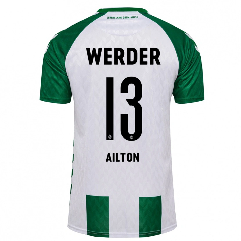 Danxen Donna Maglia Ailton Ramon Goncalves Rodriguez #13 Verde Bianco Kit Gara Home 2026/27 Maglietta