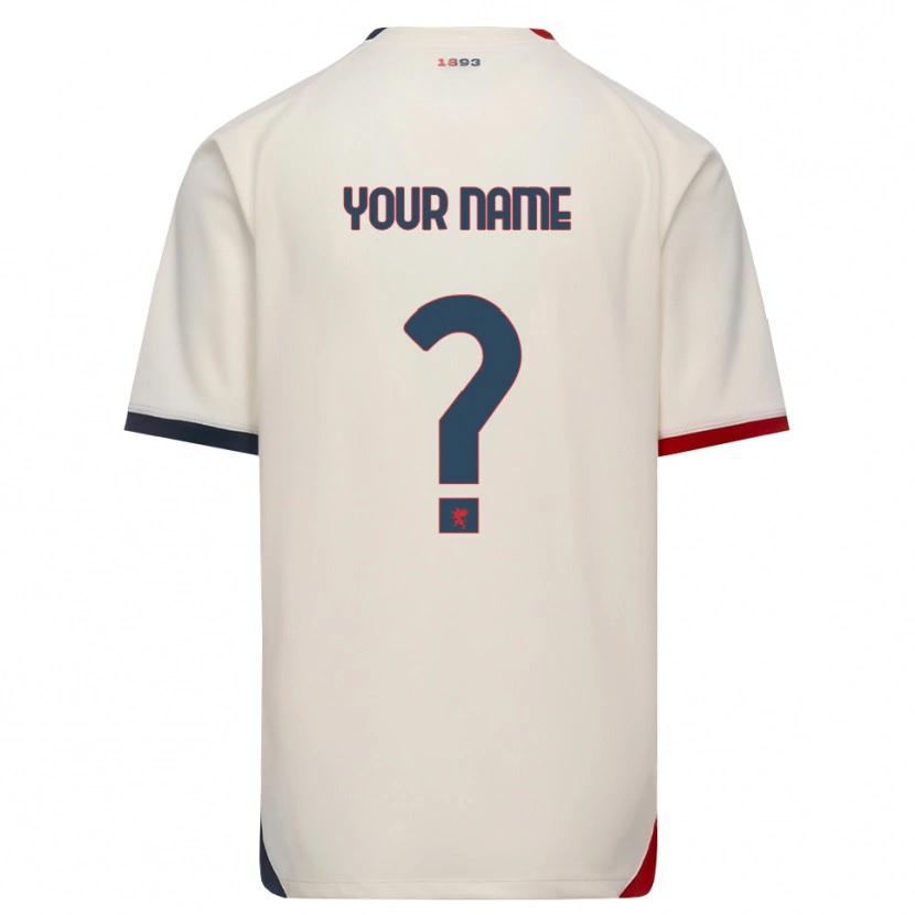 Danxen Donna Maglia Il Tuo Nome #0 Bianco Avorio Rosso Kit Gara Away 2026/27 Maglietta