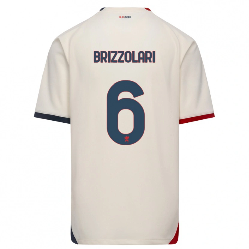 Danxen Donna Maglia Mattia Brizzolari #6 Bianco Avorio Rosso Kit Gara Away 2026/27 Maglietta