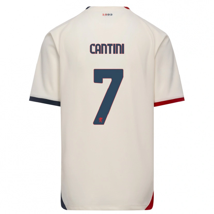 Danxen Donna Maglia Riccardo Cantini #7 Bianco Avorio Rosso Kit Gara Away 2026/27 Maglietta