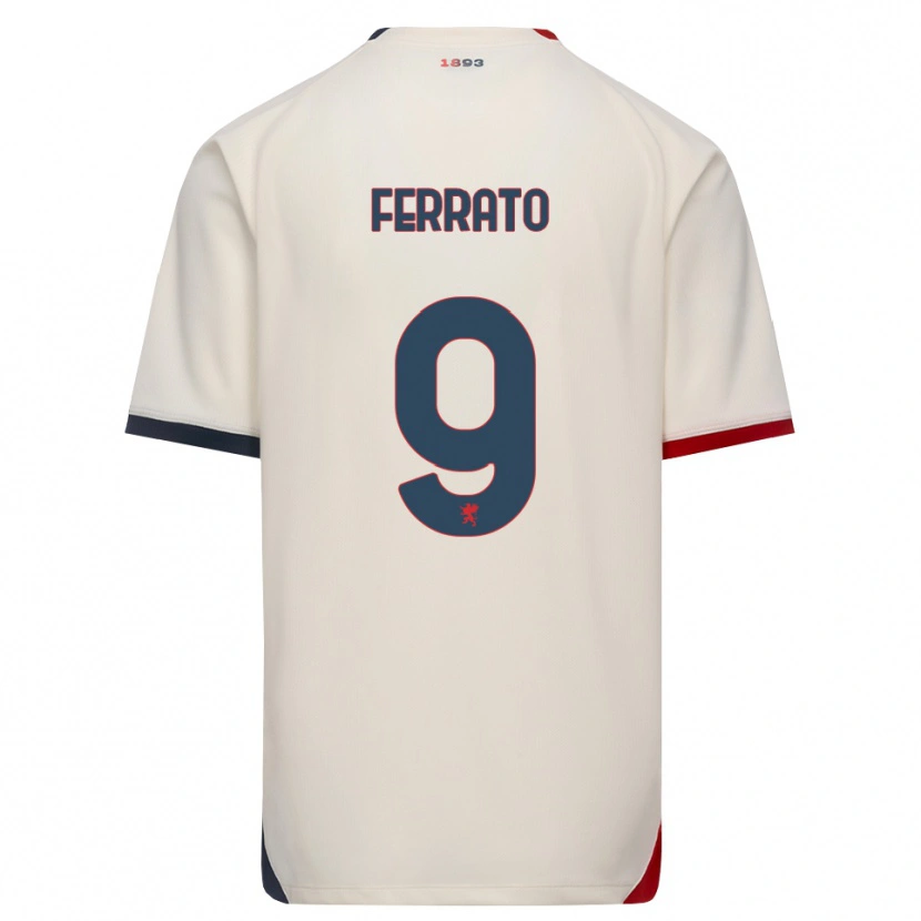 Danxen Donna Maglia Claudia Ferrato #9 Bianco Avorio Rosso Kit Gara Away 2026/27 Maglietta