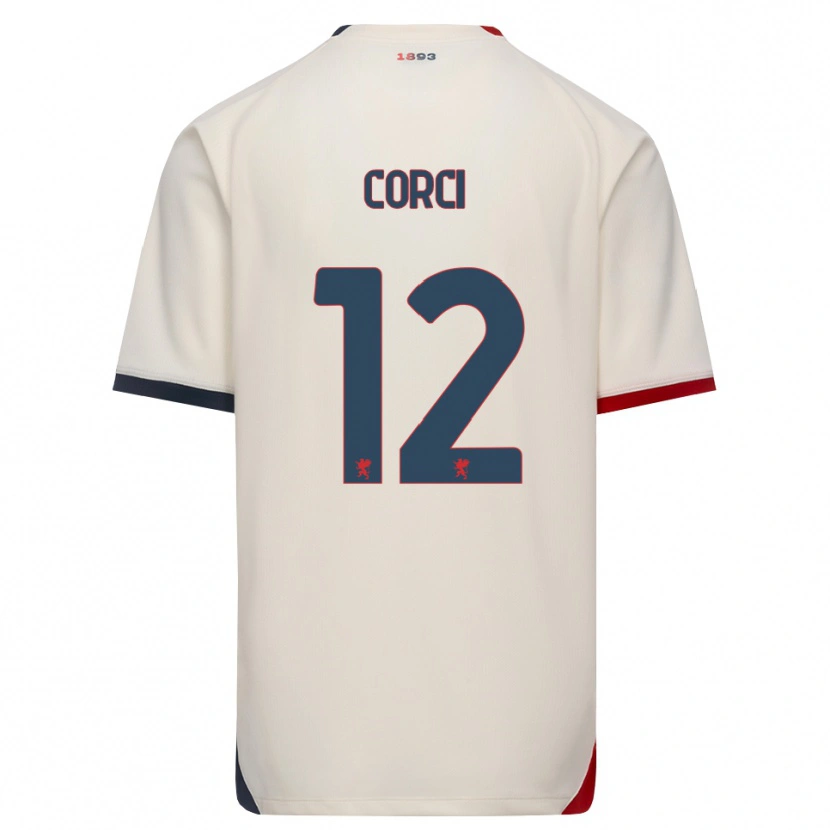 Danxen Donna Maglia Tommaso Corci #12 Bianco Avorio Rosso Kit Gara Away 2026/27 Maglietta