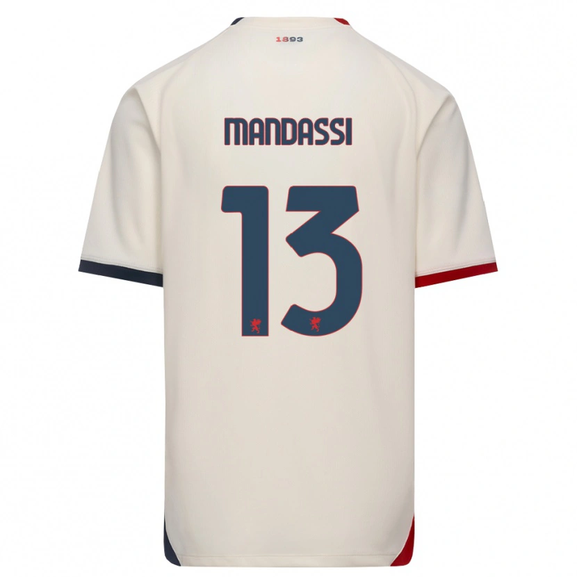 Danxen Donna Maglia Amir Mandassi #13 Bianco Avorio Rosso Kit Gara Away 2026/27 Maglietta