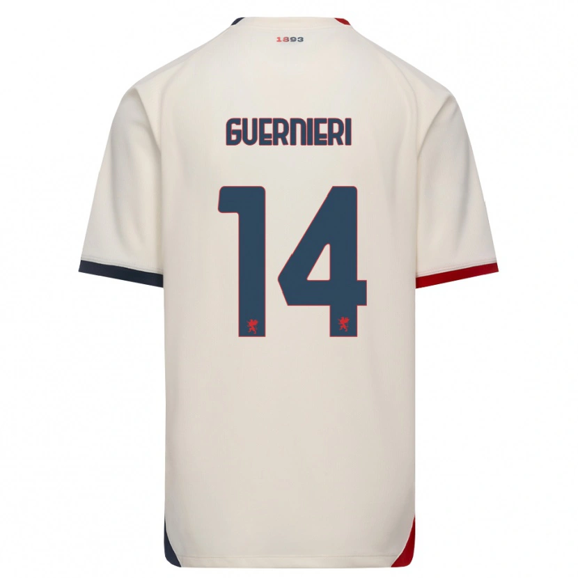 Danxen Donna Maglia Andrea Guernieri #14 Bianco Avorio Rosso Kit Gara Away 2026/27 Maglietta