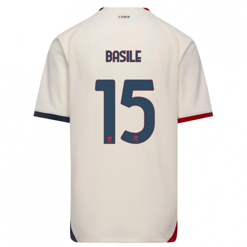 Danxen Donna Maglia Cosimo Basile #15 Bianco Avorio Rosso Kit Gara Away 2026/27 Maglietta