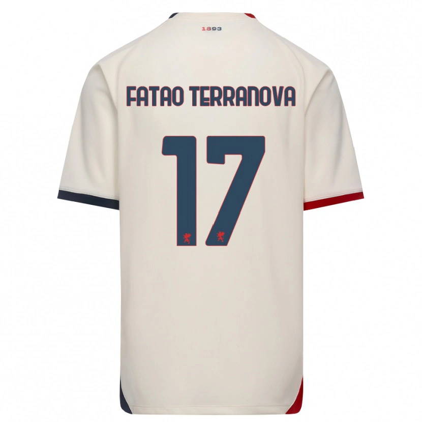 Danxen Donna Maglia Emanuele Fatao Terranova #17 Bianco Avorio Rosso Kit Gara Away 2026/27 Maglietta