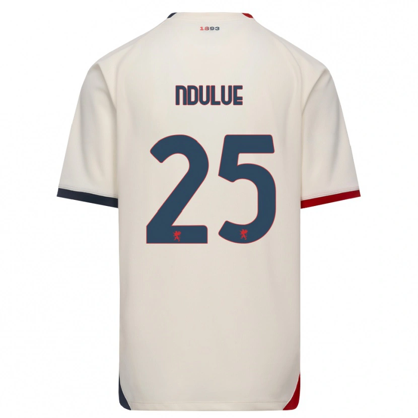 Danxen Donna Maglia Daniel Ndulue #25 Bianco Avorio Rosso Kit Gara Away 2026/27 Maglietta