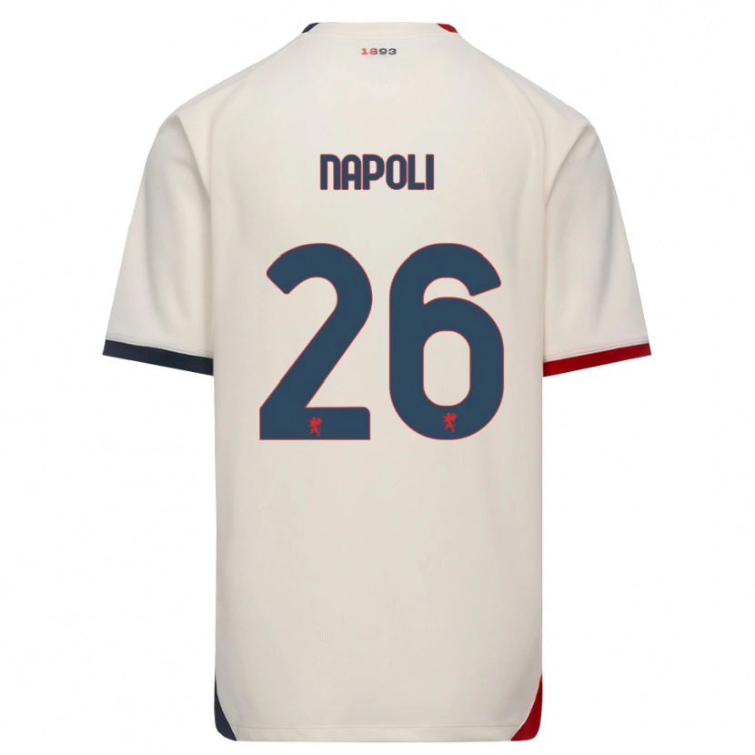 Danxen Donna Maglia Pietro Napoli #26 Bianco Avorio Rosso Kit Gara Away 2026/27 Maglietta