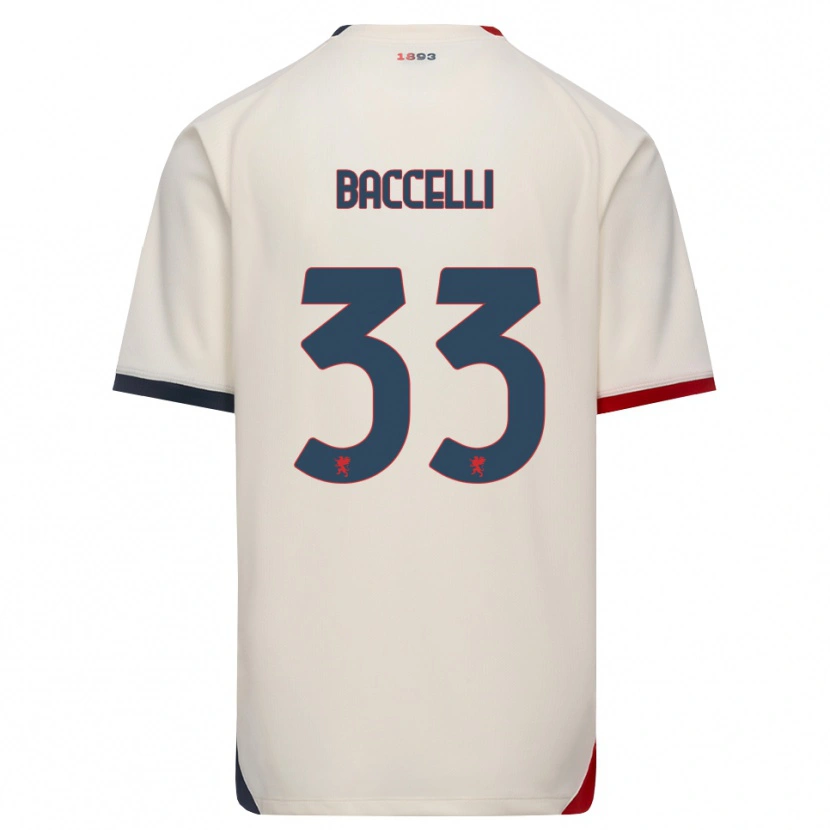 Danxen Donna Maglia Pietro Baccelli #33 Bianco Avorio Rosso Kit Gara Away 2026/27 Maglietta