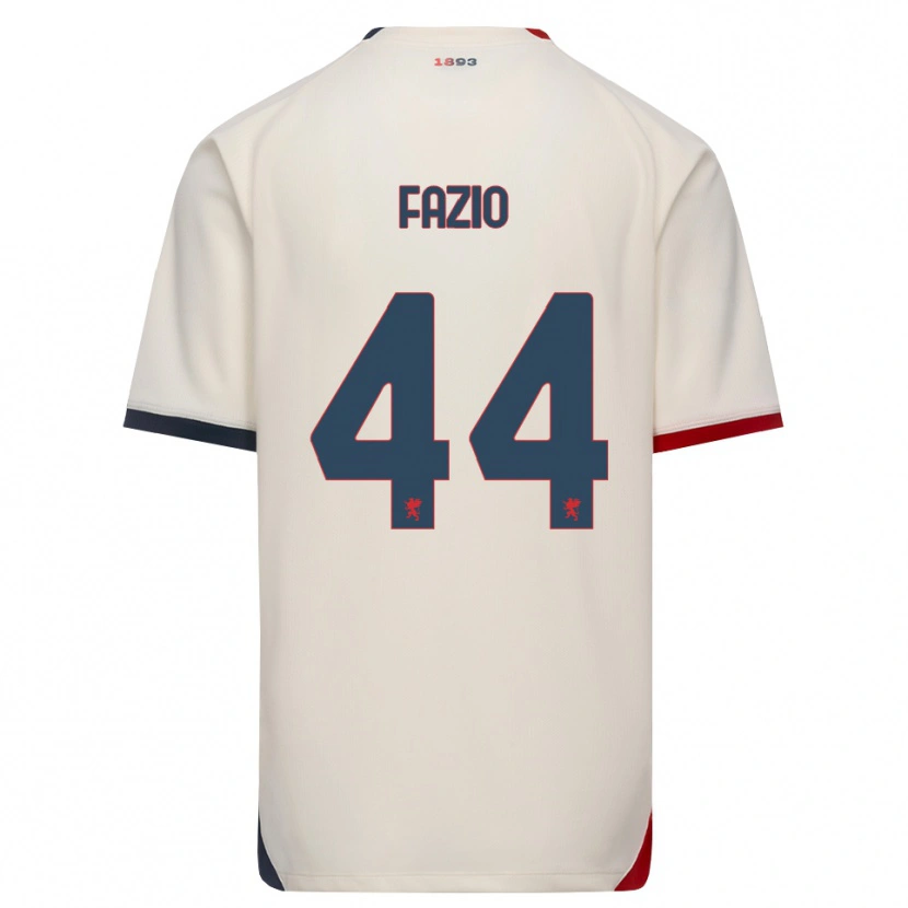 Danxen Donna Maglia Agostino Fazio #44 Bianco Avorio Rosso Kit Gara Away 2026/27 Maglietta