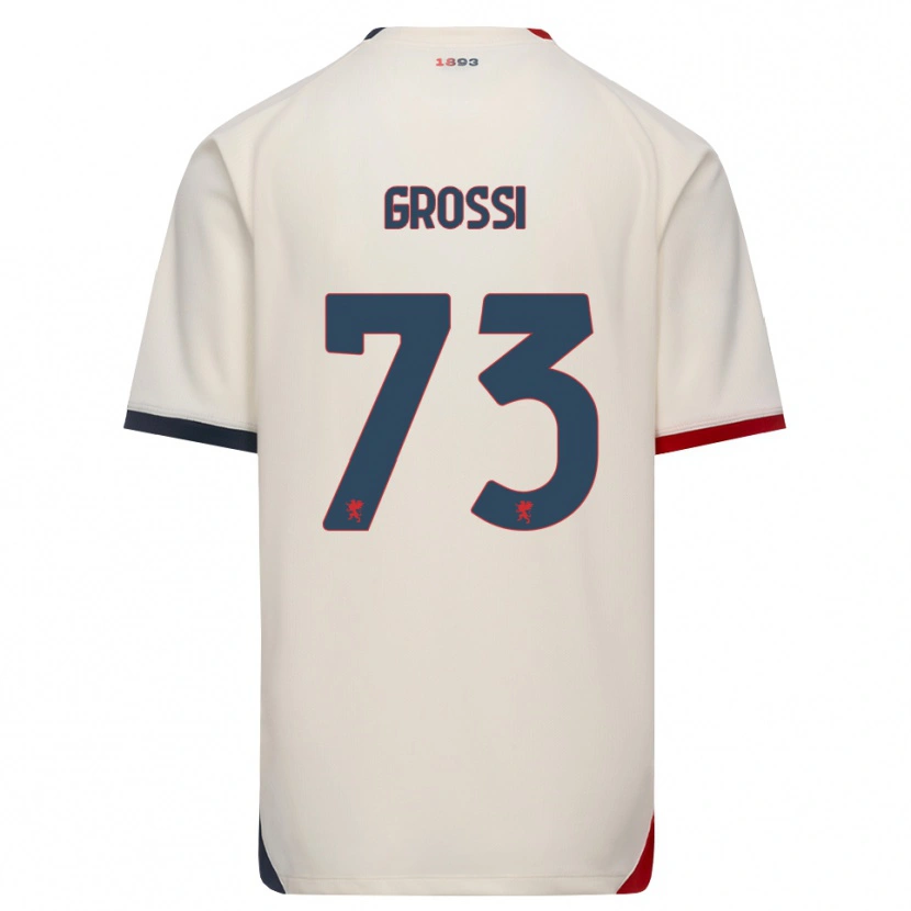 Danxen Donna Maglia Jacopo Grossi #73 Bianco Avorio Rosso Kit Gara Away 2026/27 Maglietta