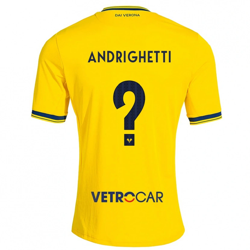 Danxen Donna Maglia Emanuele Andrighetti #0 Giallo Rosso Kit Gara Away 2026/27 Maglietta