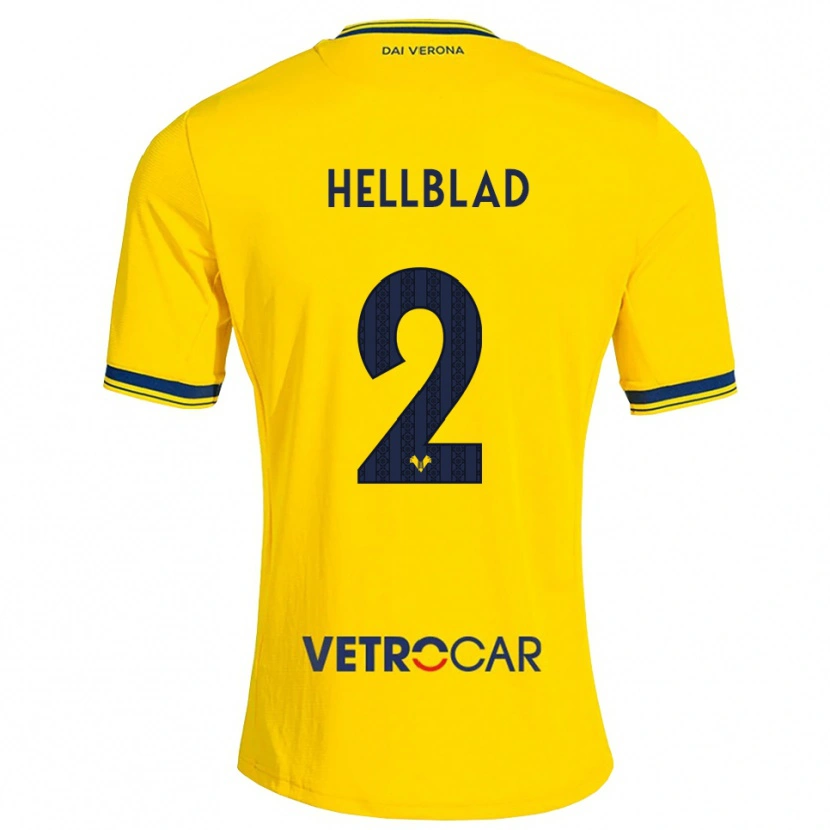 Danxen Donna Maglia Loke Hellblad #2 Giallo Rosso Kit Gara Away 2026/27 Maglietta