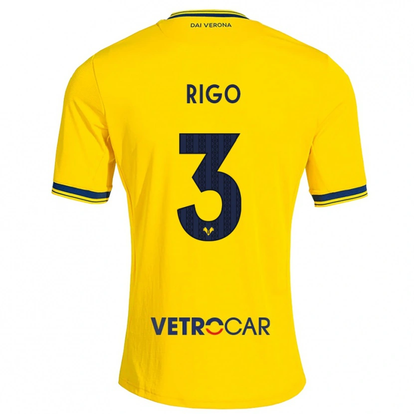 Danxen Donna Maglia Mattia Rigo #3 Giallo Rosso Kit Gara Away 2026/27 Maglietta