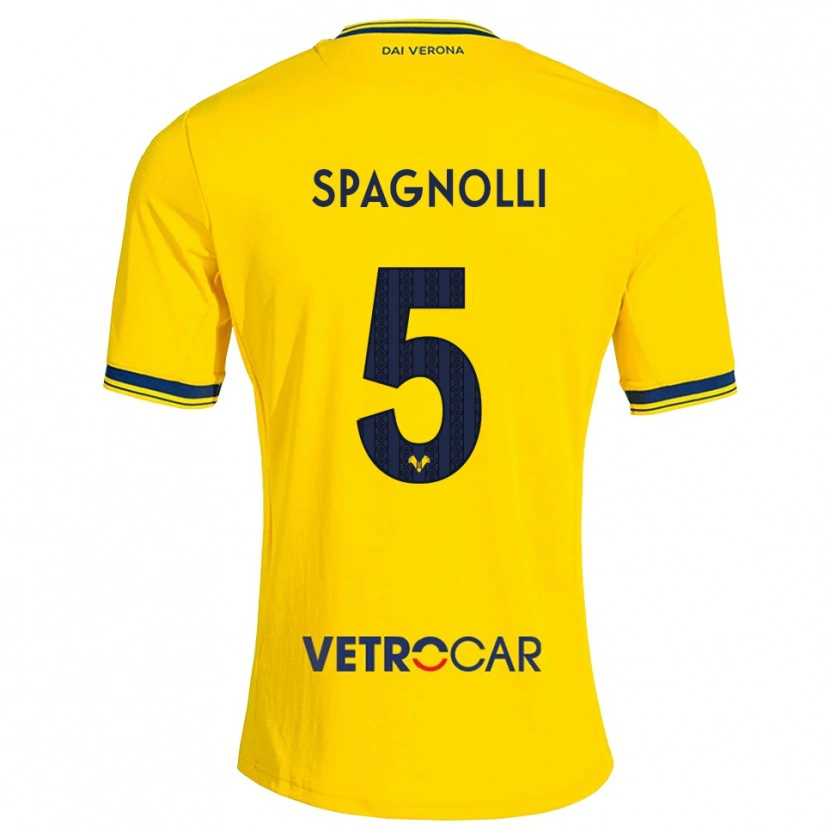 Danxen Donna Maglia Matteo Spagnolli #5 Giallo Rosso Kit Gara Away 2026/27 Maglietta