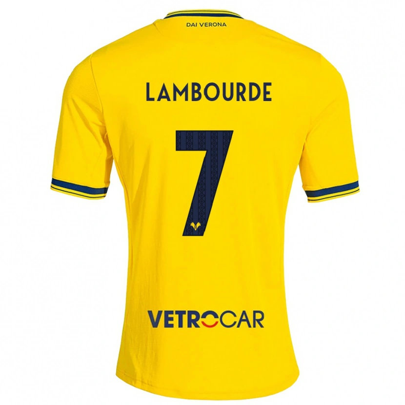 Danxen Donna Maglia Mathis Lambourde #7 Giallo Rosso Kit Gara Away 2026/27 Maglietta