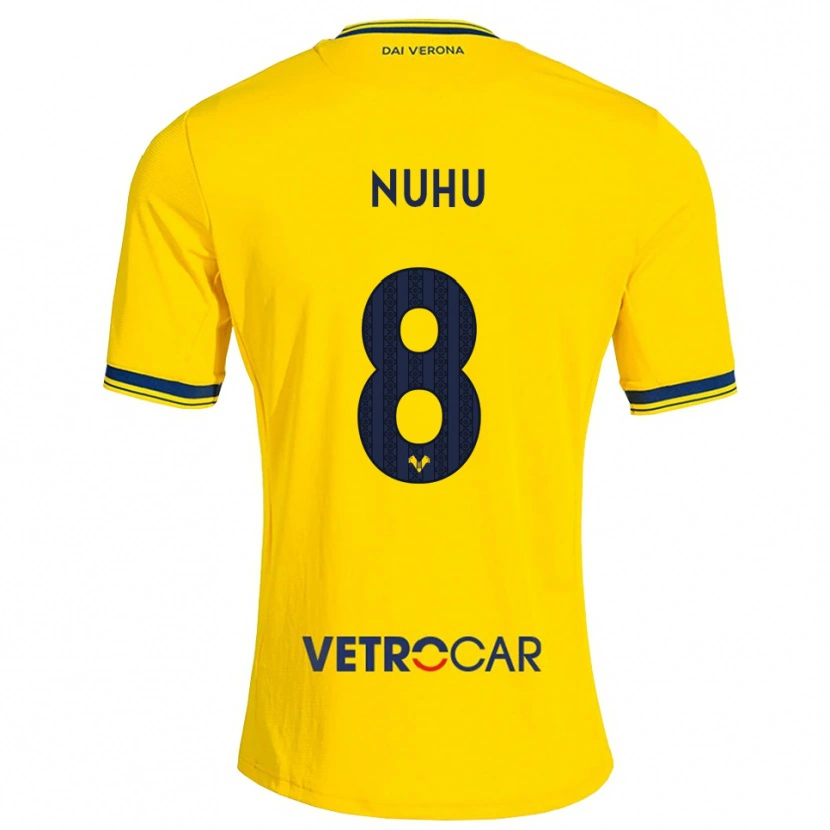 Danxen Donna Maglia Obed Nuhu #8 Giallo Rosso Kit Gara Away 2026/27 Maglietta