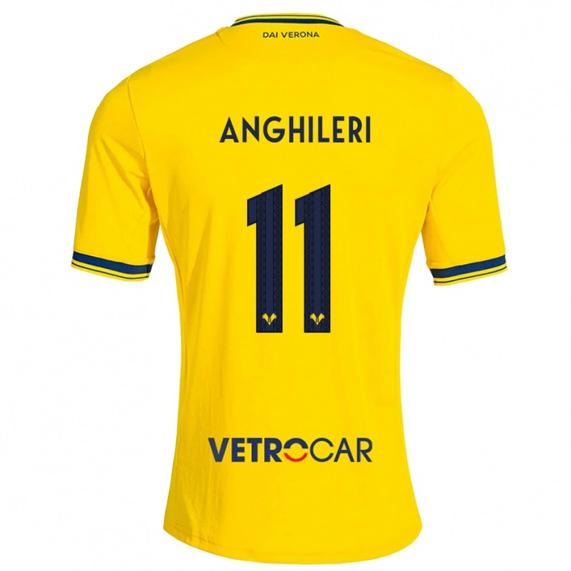 Danxen Donna Maglia Federica Anghileri #11 Giallo Rosso Kit Gara Away 2026/27 Maglietta