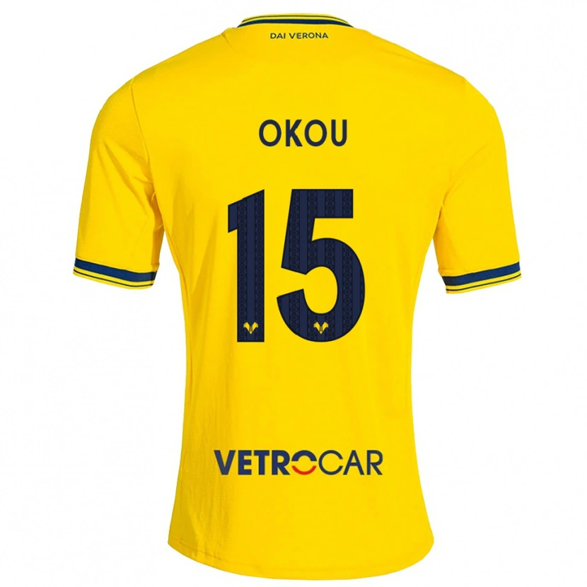 Danxen Donna Maglia Yllan Okou #15 Giallo Rosso Kit Gara Away 2026/27 Maglietta