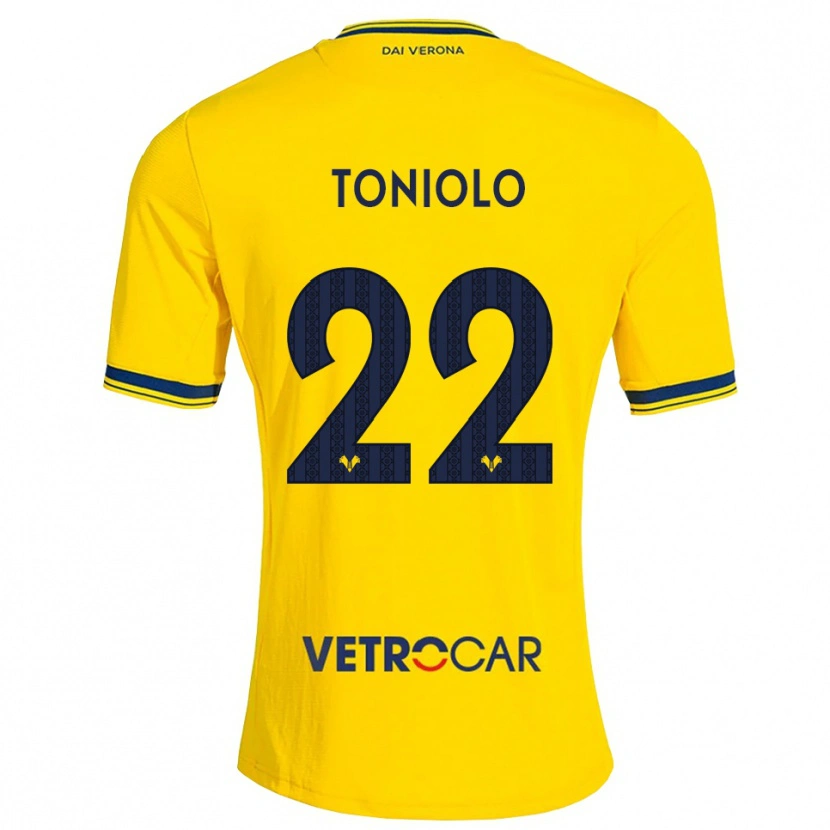 Danxen Donna Maglia Giacomo Toniolo #22 Giallo Rosso Kit Gara Away 2026/27 Maglietta