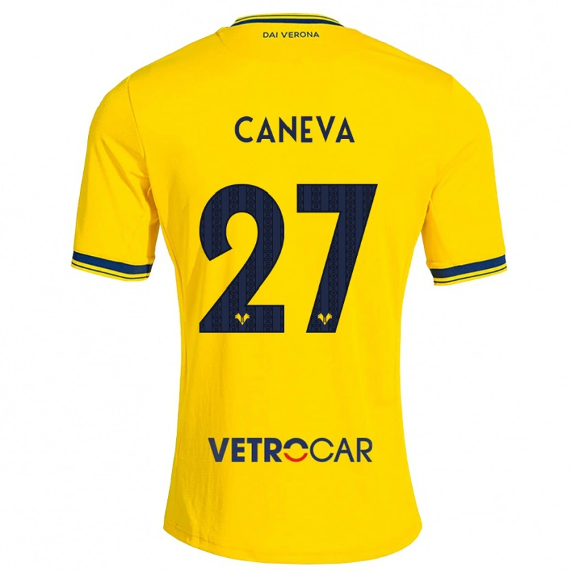 Danxen Donna Maglia Elia Caneva #27 Giallo Rosso Kit Gara Away 2026/27 Maglietta