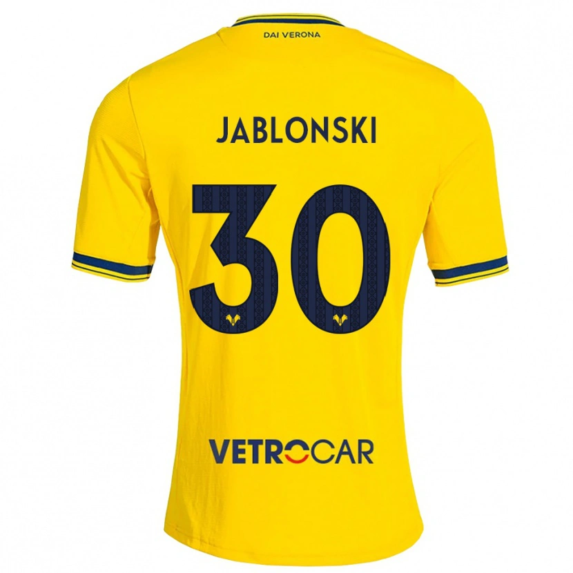 Danxen Donna Maglia Darvin Jablonski #30 Giallo Rosso Kit Gara Away 2026/27 Maglietta